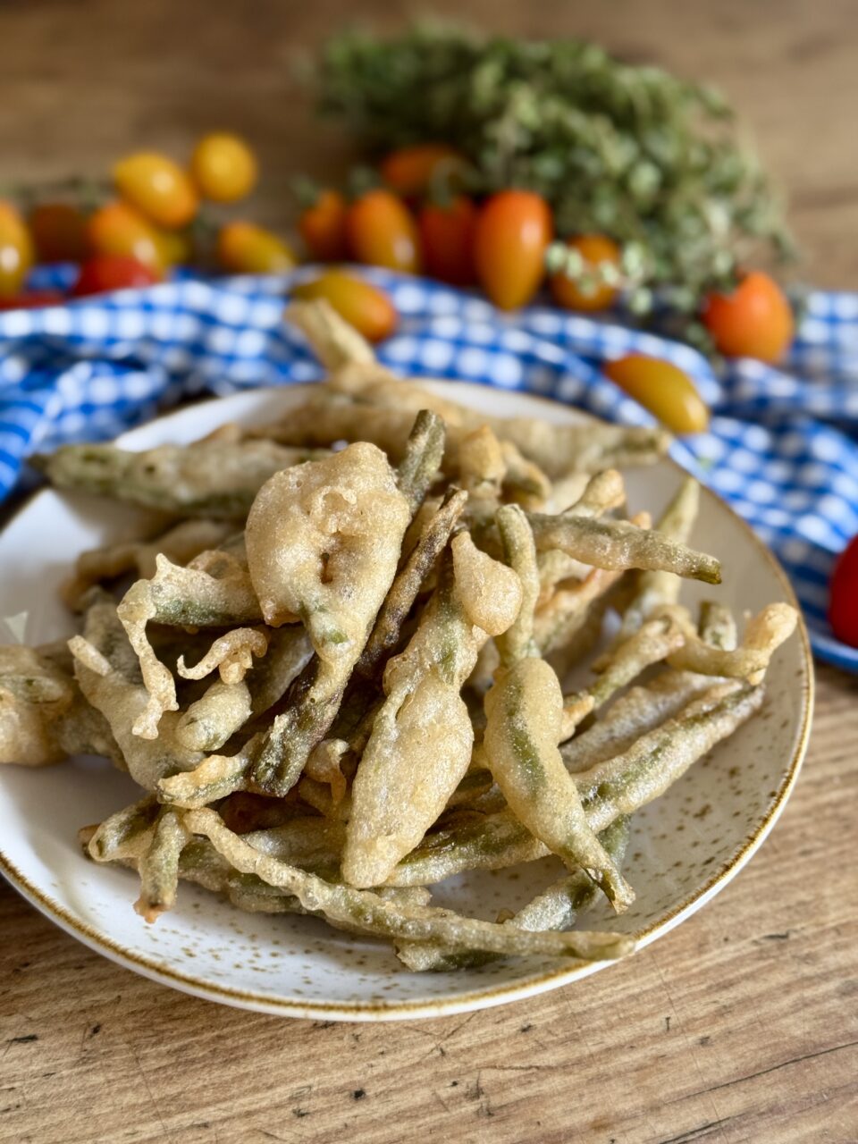 Pesci dell'orto liguri: fagiolini fritti in pastella
