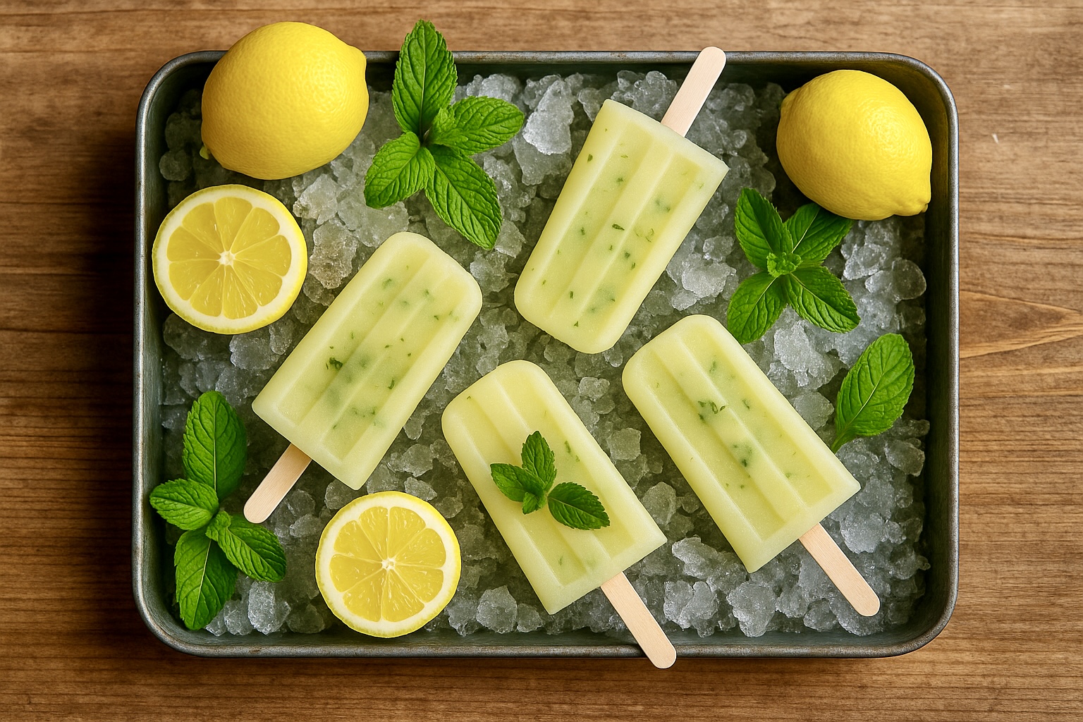Ghiaccioli alla menta e limone