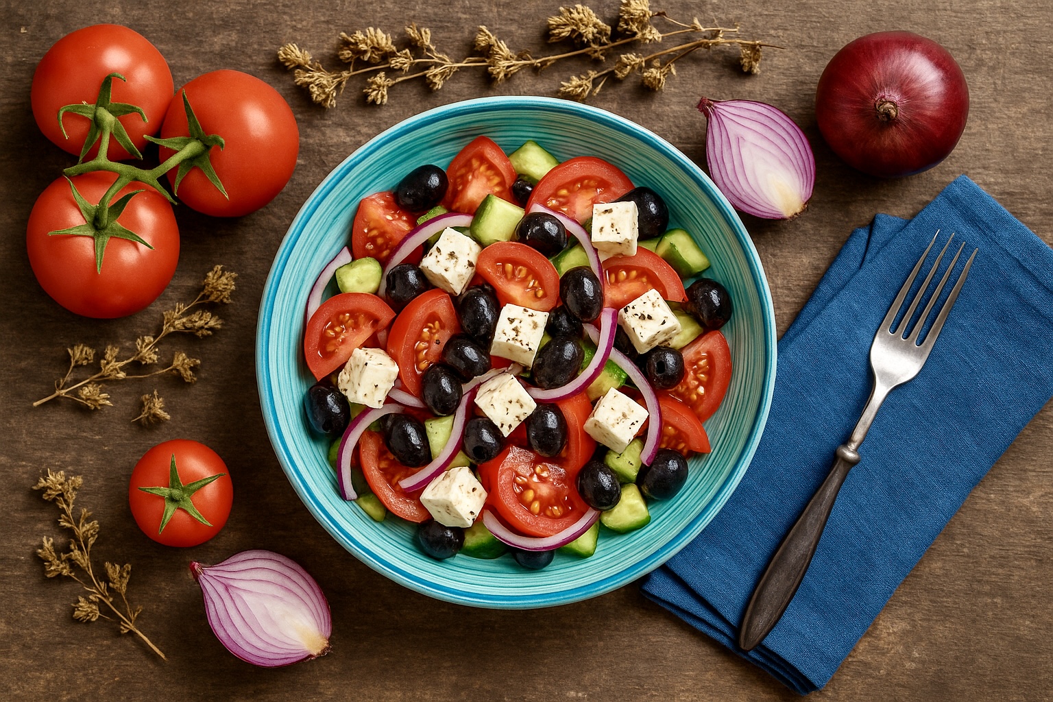 Insalata greca originale: gusto mediterraneo in un piatto fresco e colorato