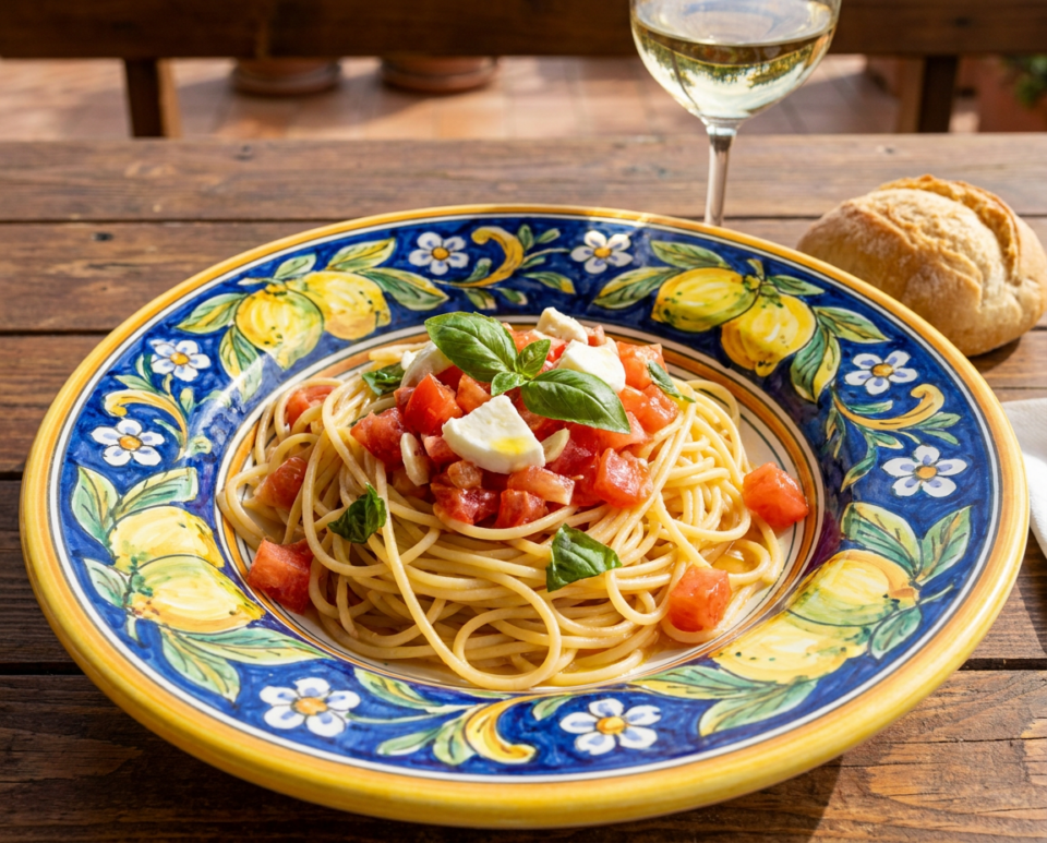 Pasta alla Checca: ricetta estiva fredda o tiepida con pomodori e formaggi