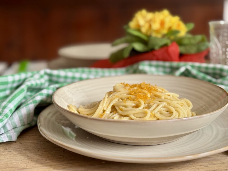 Spaghetti risottati alla bottarga.