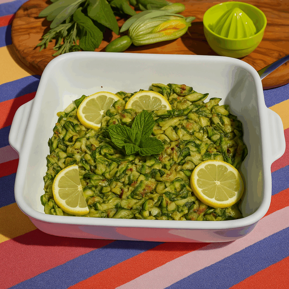 Insalata di zucchine grigliate al limone e menta: fresca, veloce e profumata
