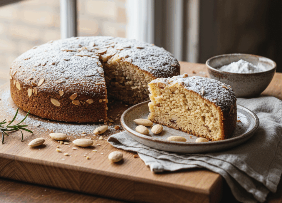 Torta velocissima di mandorle - impasto facilissimo pronto in 10 minuti