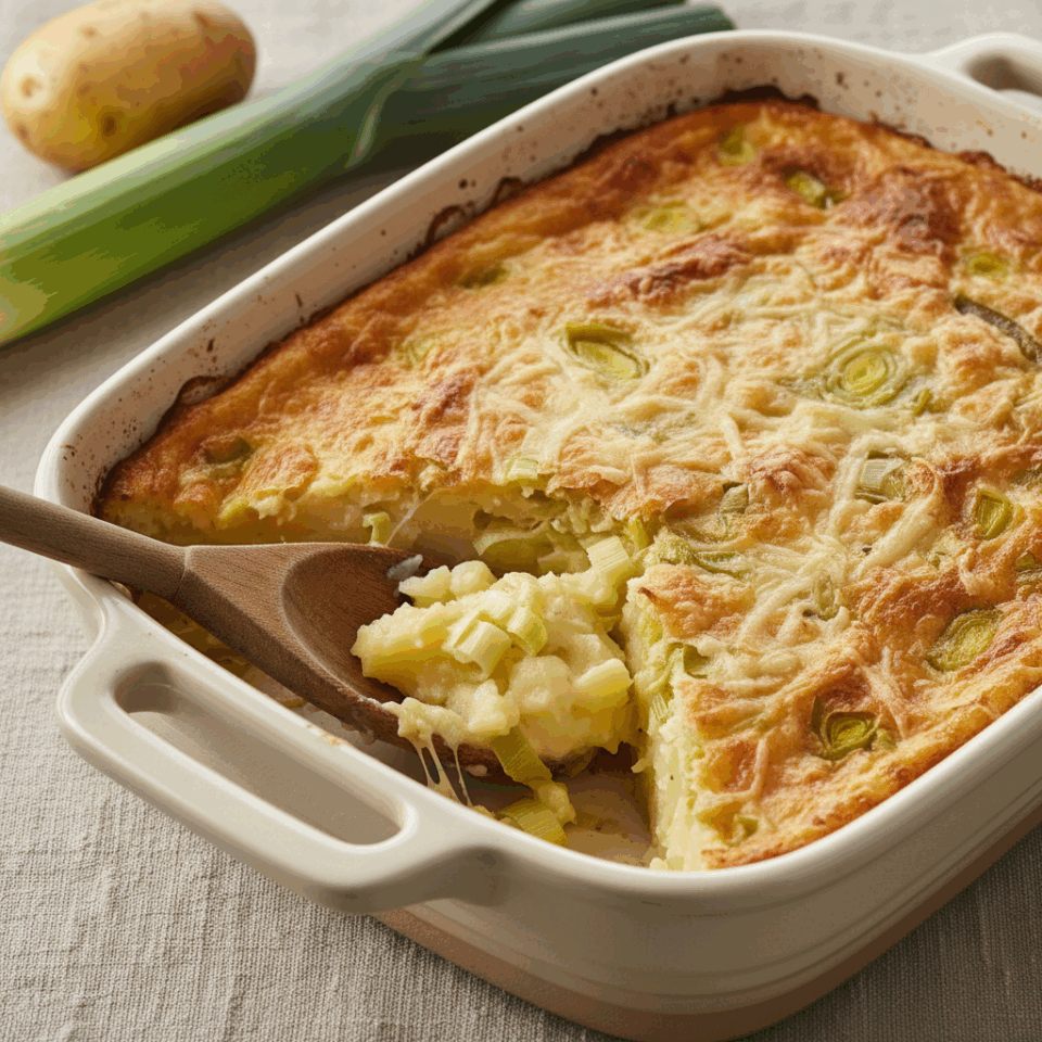Gateau di patate e porri