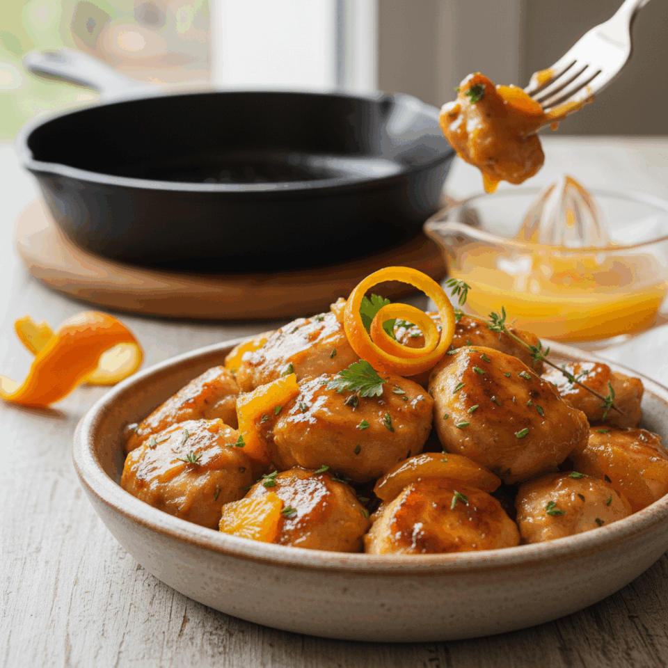Bocconcini di pollo all'arancia in padella: il profumo d'inverno che sa di casa
