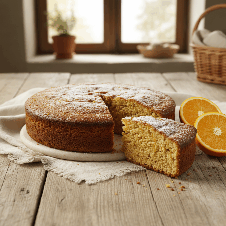 Torta arance e mandorle senza burro.