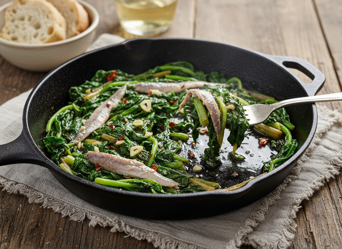 Bietole ripassate con acciughe in padella: contorno saporito e facilissimo