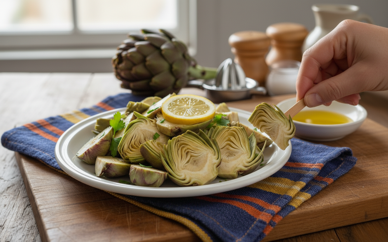 Carciofi crudi in pinzimonio: freschi, croccanti e profumati