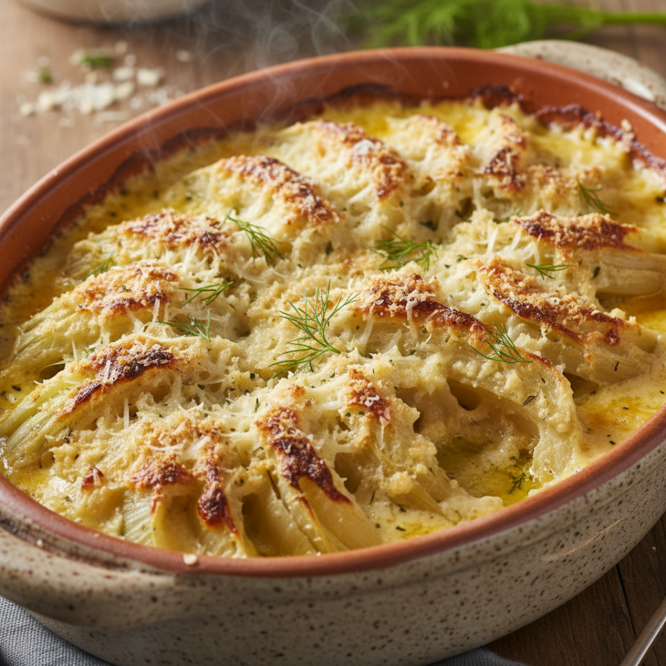 Finocchi gratinati con besciamella: morbidi, cremosi e irresistibili