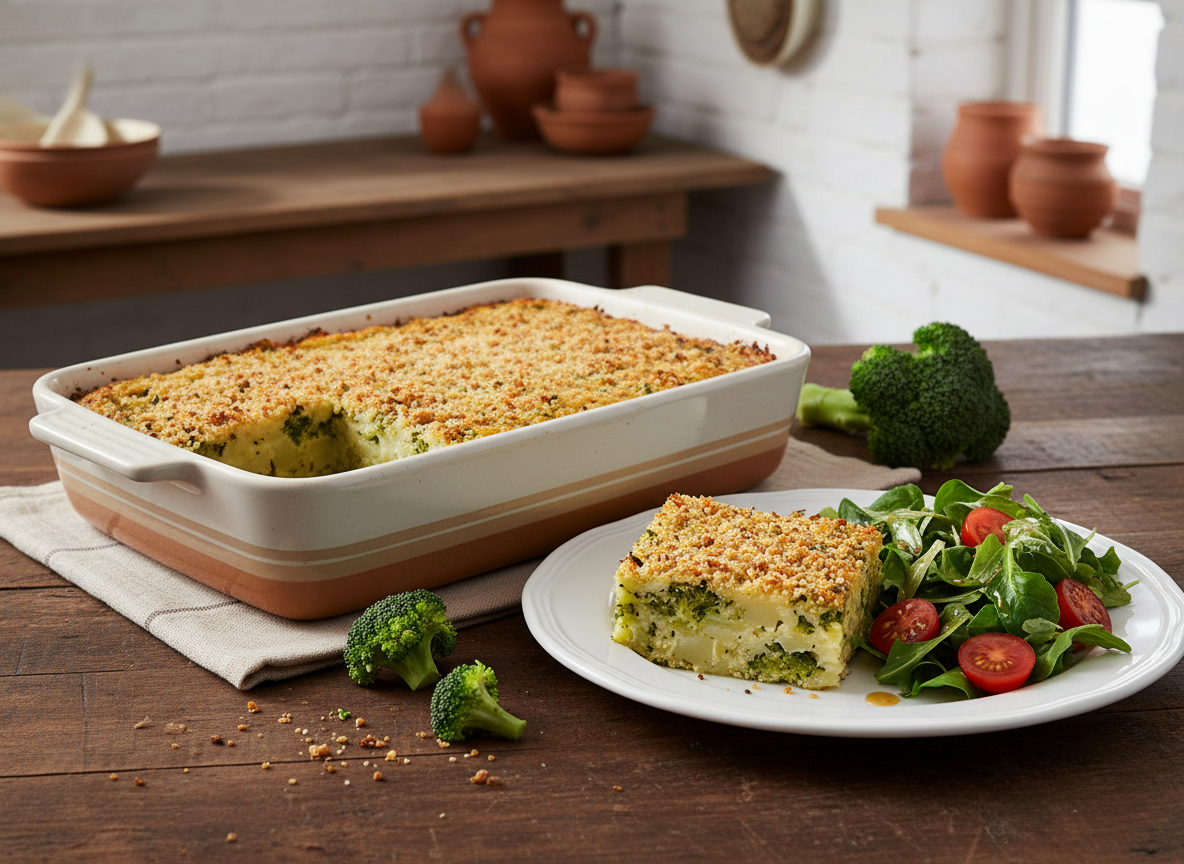 Polpettone ligure di patate e broccoli