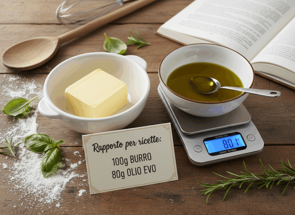 Rapporto burro olio nei dolci