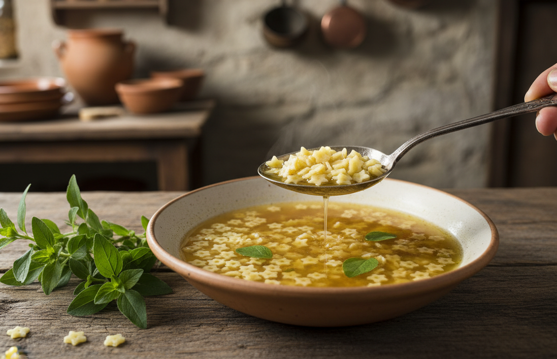Pastina in brodo: la ricetta che ti mette a posto lo stomaco (con tocco ligure)