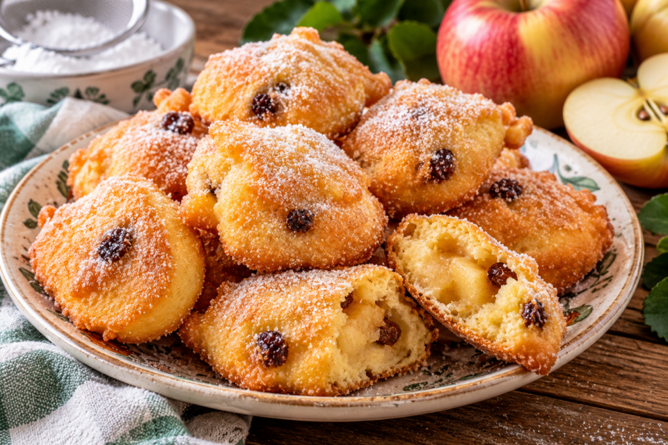 Frittelle di San Giuseppe liguri con mele e uvetta: soffici, profumate e irresistibili