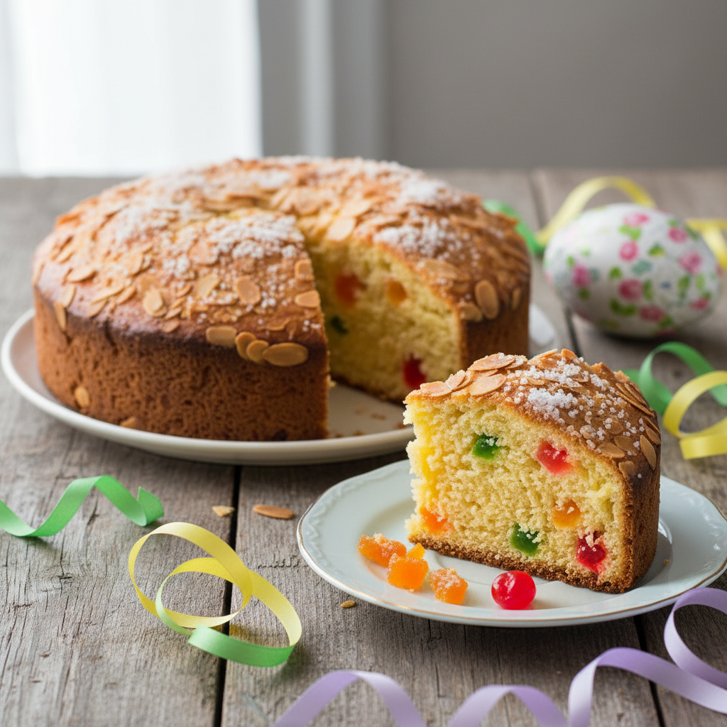 Torta soffice alle mandorle (tipo colomba, facile e veloce)