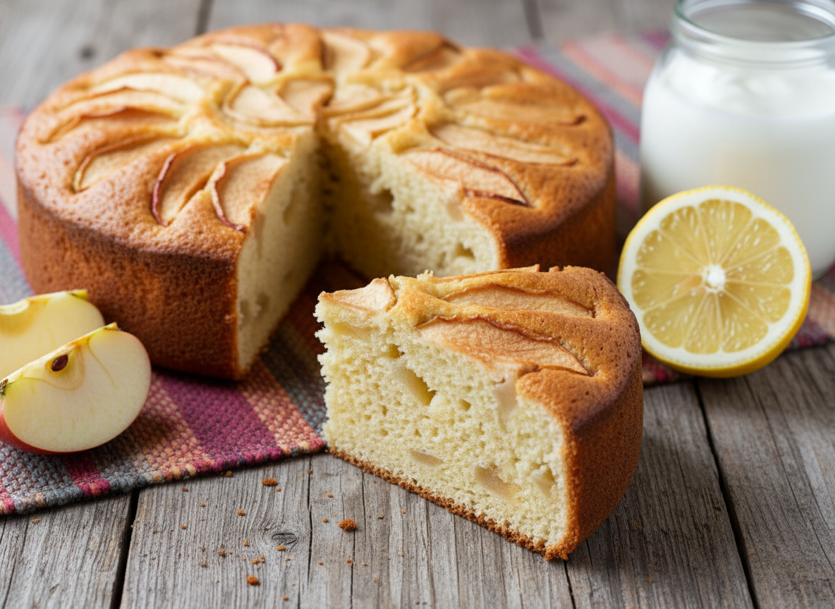 Torta di mele soffice con yogurt e limone: altissima, profumata e facilissima