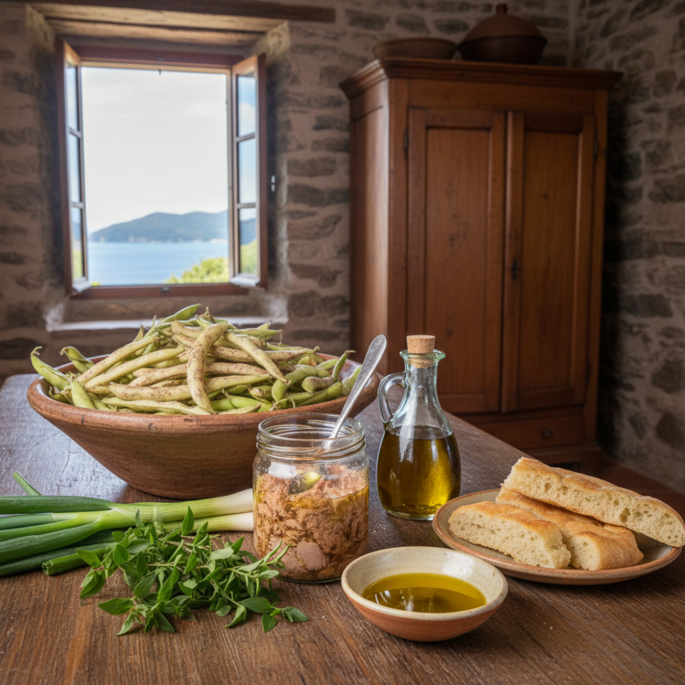 L’insalata di tonno e fagioli è un piatto diffuso in molte regioni italiane, ma in Liguria assume caratteristiche ben precise, legate agli ingredienti e alla tradizione locale.
