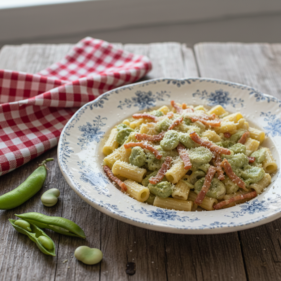 Un piatto che si faceva sempre a primavera: pasta fave e pancetta, semplice e buonissima