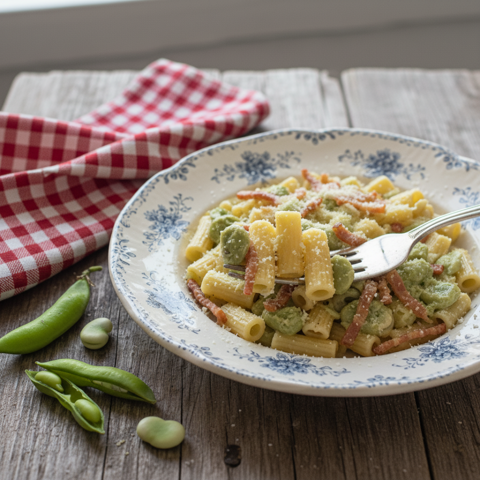 Un piatto che si faceva sempre a primavera: pasta fave e pancetta, semplice e buonissima