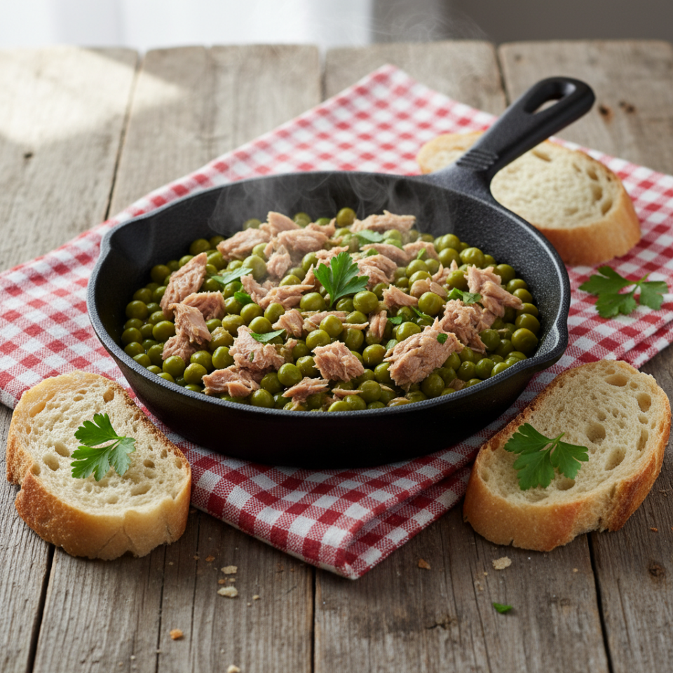 Piselli e tonno in padella: la ricetta veloce e gustosa che salva il pranzo (pronta in 15 minuti)