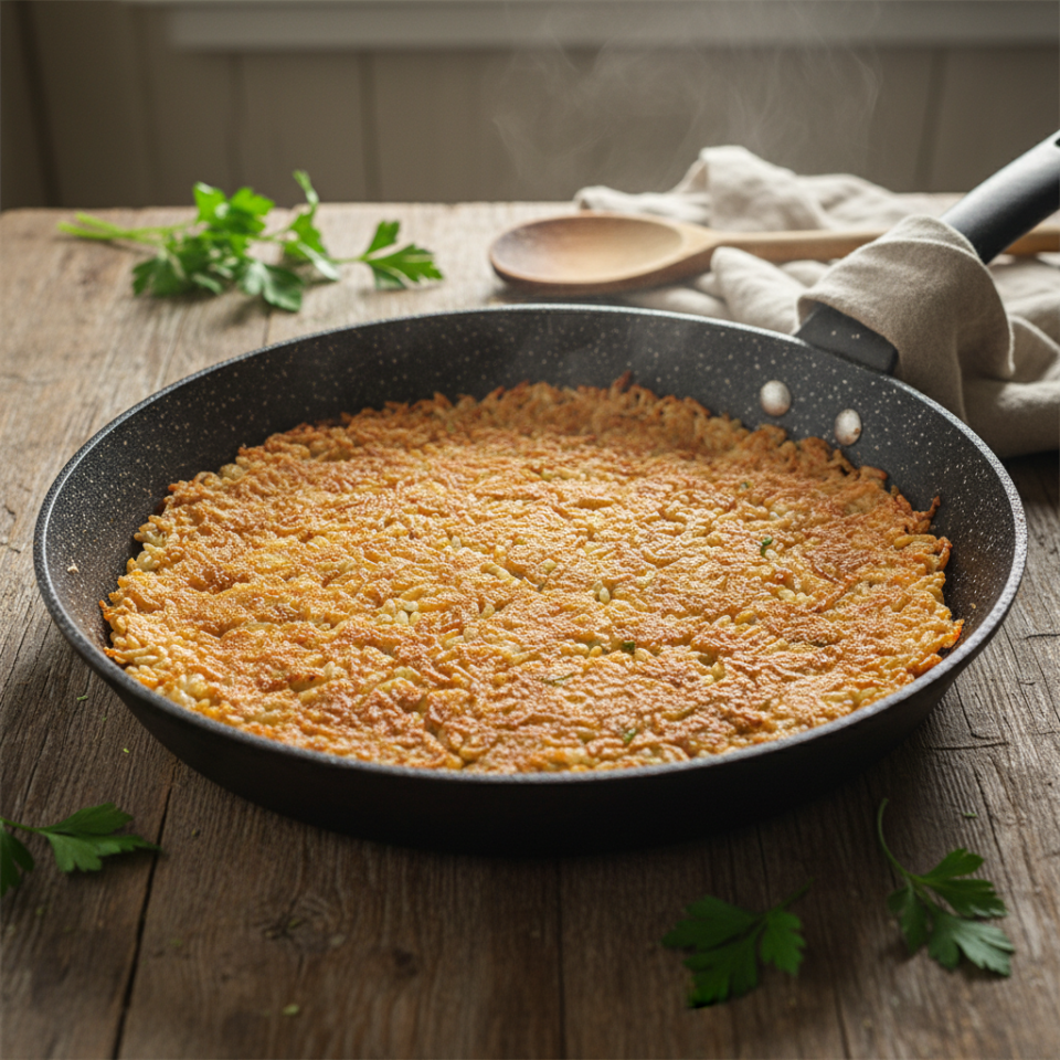 Riso al salto croccante: come trasformare il risotto avanzato in un piatto irresistibile