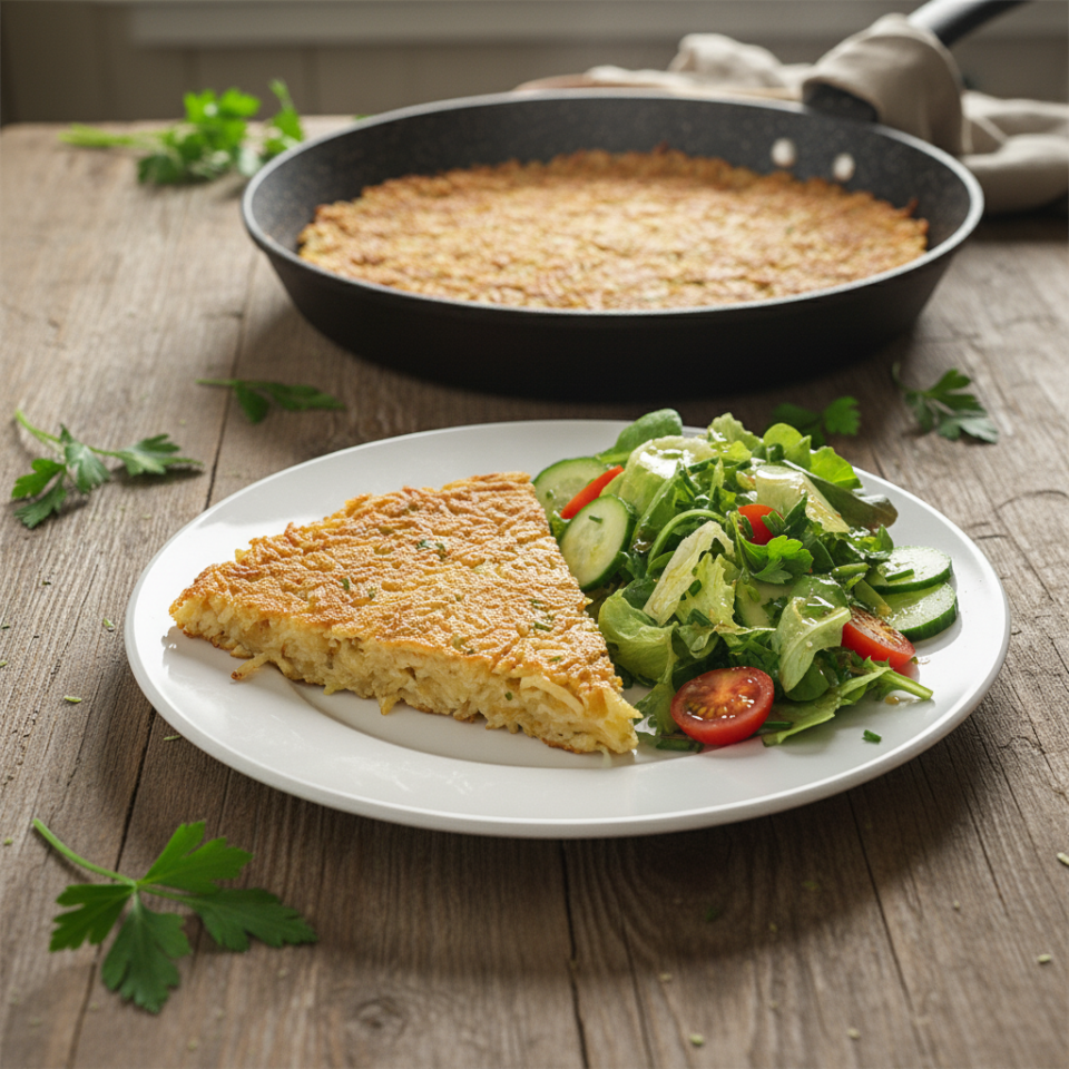 Riso al salto con insalata