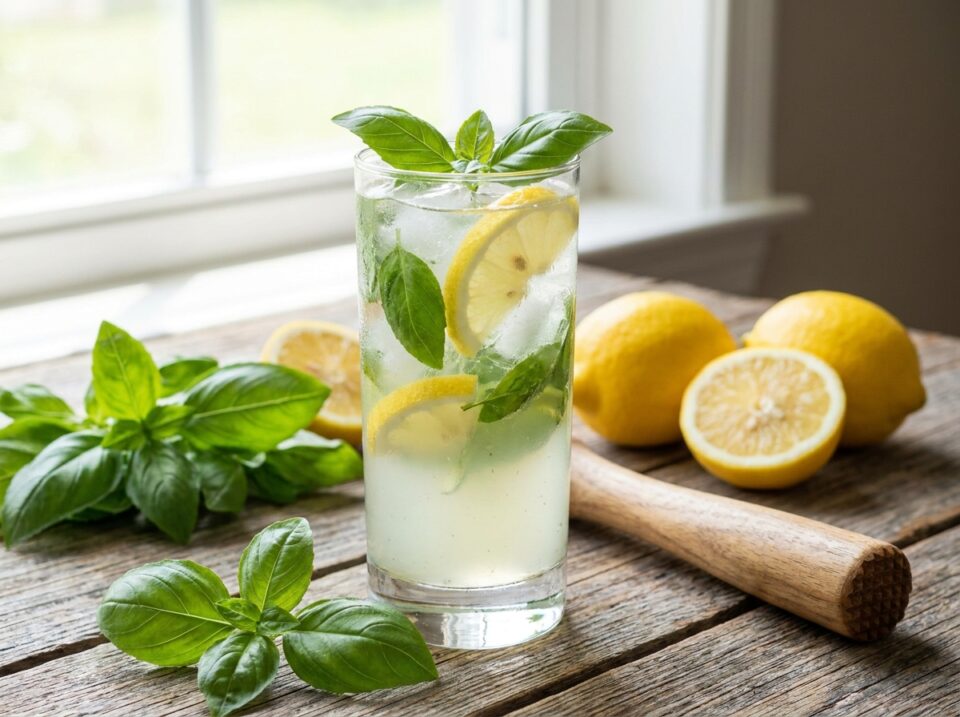 Bevanda fresca al basilico e limone: dissetante, naturale e pronta in 5 minuti