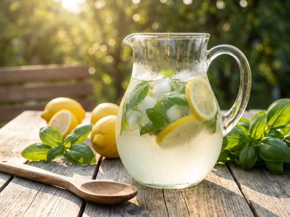 Bevanda fresca al basilico e limone: dissetante, naturale e pronta in 5 minuti