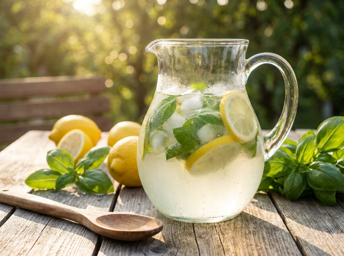 Bevanda fresca al basilico e limone: dissetante, naturale e pronta in 5 minuti