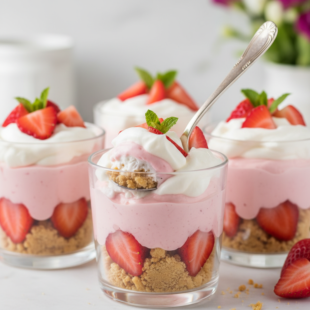 Il dolce più facile per la Festa della Mamma: coppe crema, panna e fragole pronte in pochi minuti 🍓