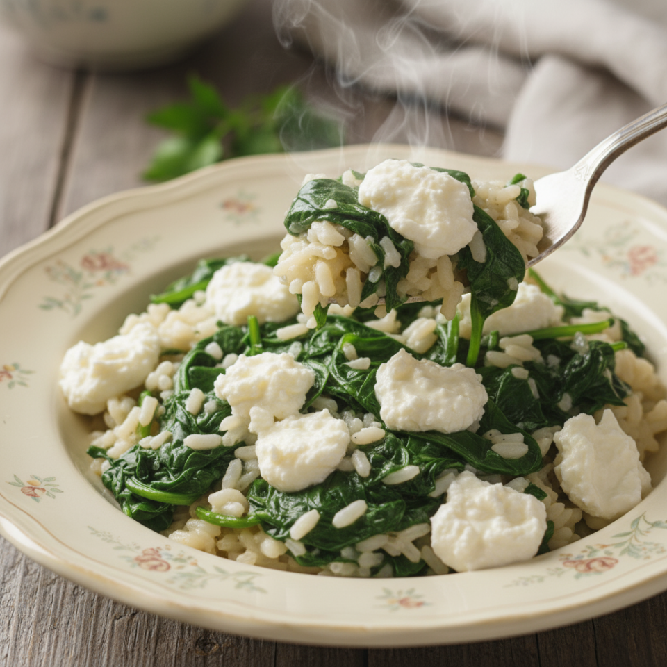 Risotto con spinacoi e ricotta