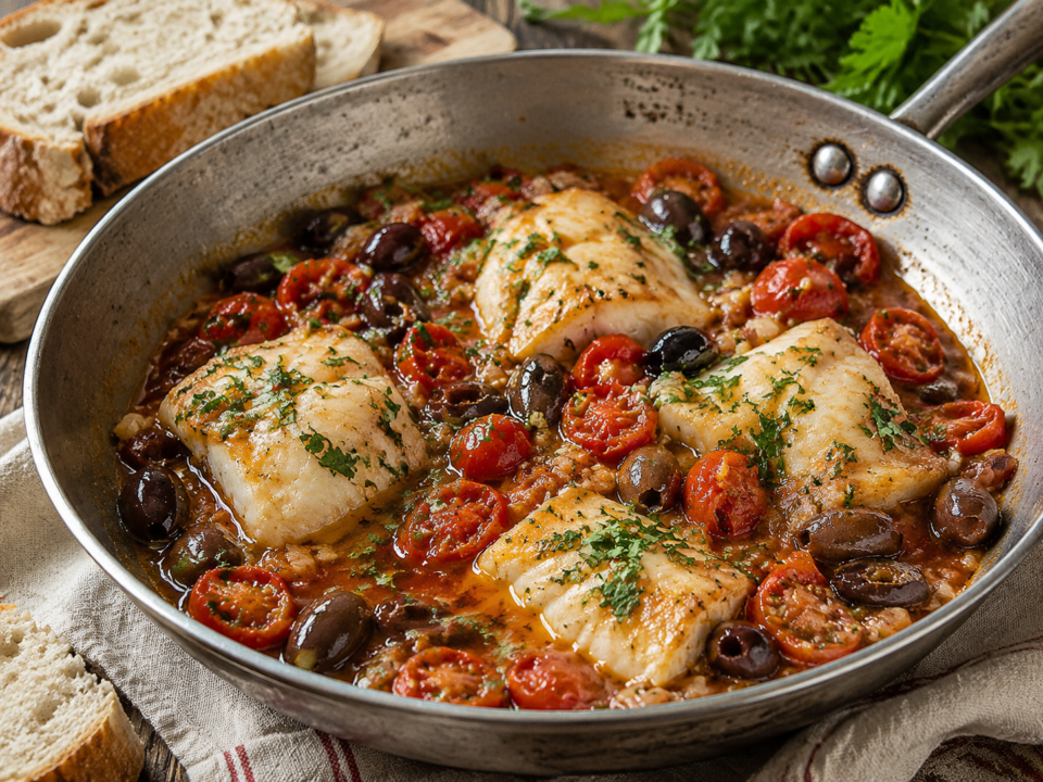 Baccalà in padella facile e veloce: ricetta semplice con pomodorini e olive