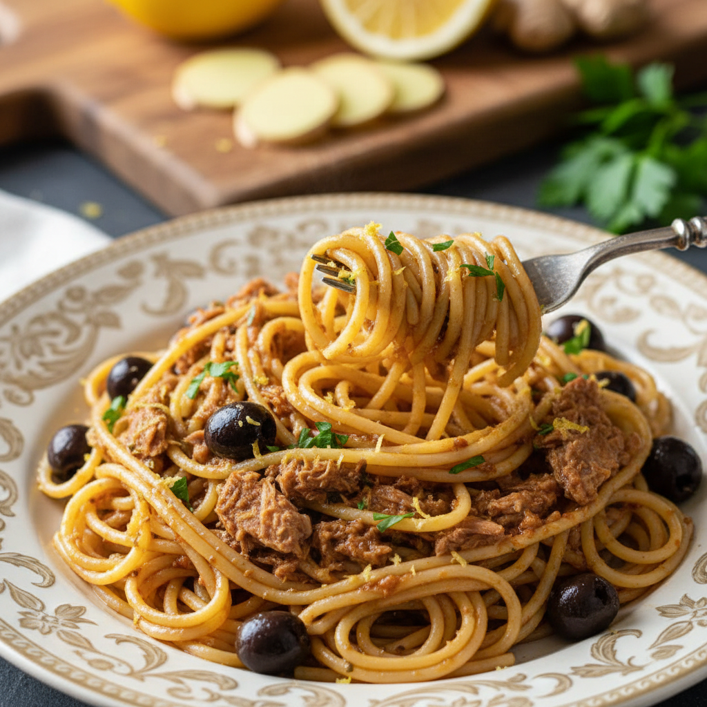Quando ho poco tempo preparo questo sugo: tonno, olive e limone