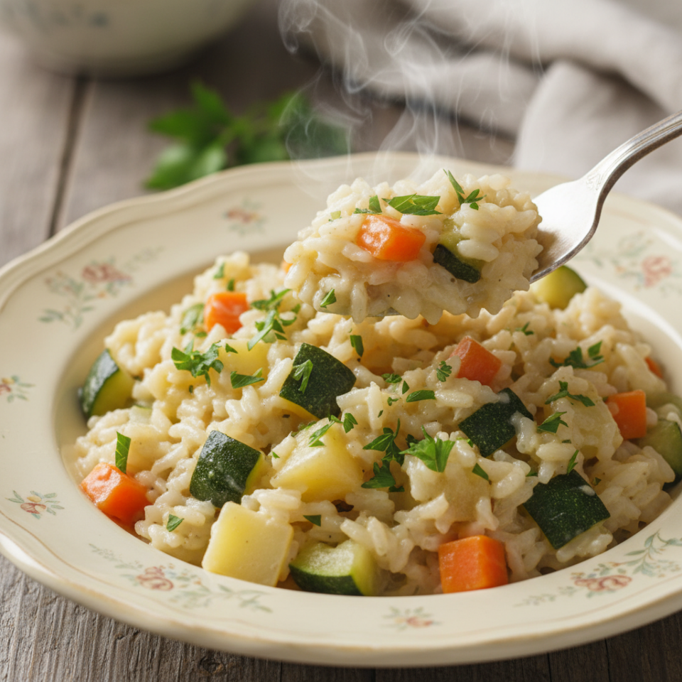 Quando il frigo è quasi vuoto preparo questo risotto: cremoso e sempre diverso