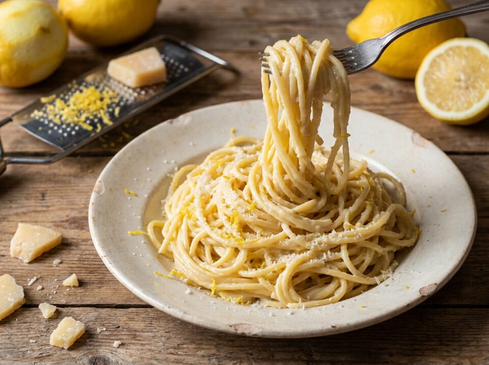 Spaghetti cremosi al limone e parmigiano: facili, veloci e irresistibili 🍋