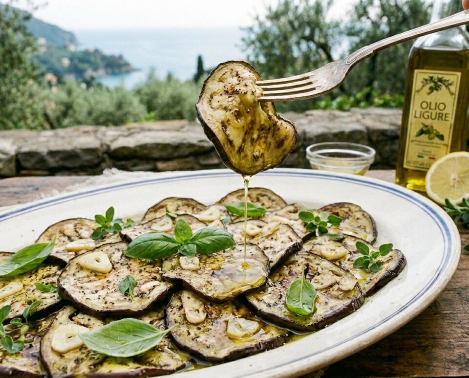 Melanzane marinate alla ligure: il contorno estivo che profuma di basilico