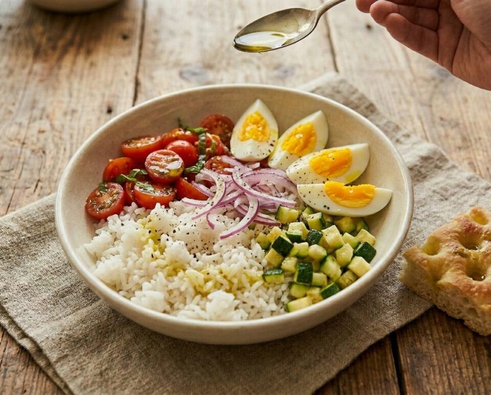 Bowl con pomodorini marinati