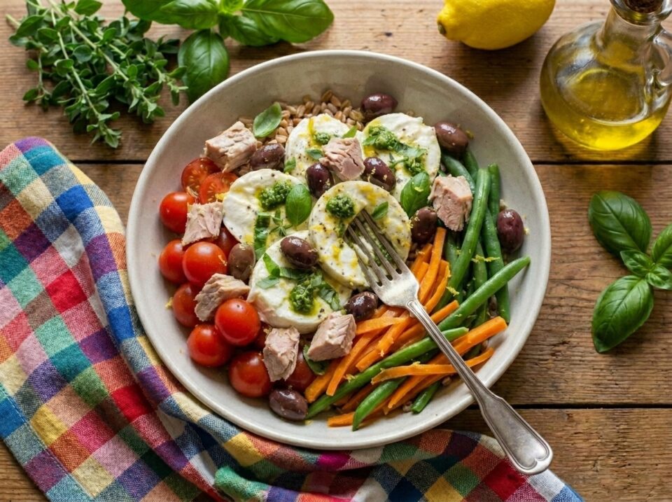 Bowl con farro e aggiunta tonno