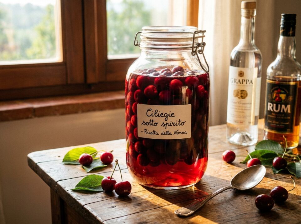 Ciliegie sotto spirito: la ricetta della nonna con alcol, grappa o rum