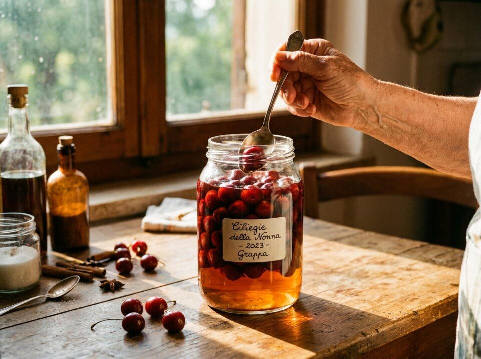 Ciliegie sotto spirito: la ricetta della nonna con alcol, grappa o rum