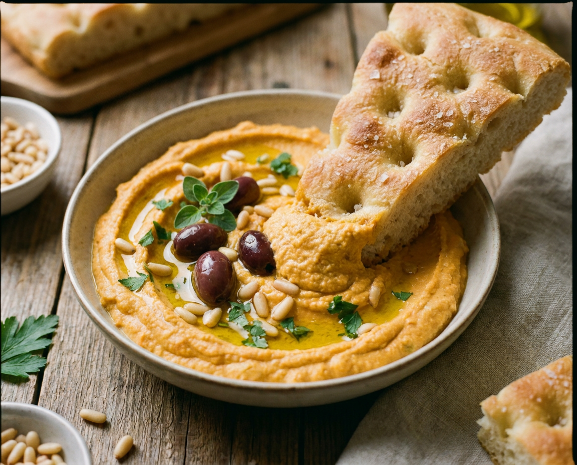 Hummus di ceci e carote: la crema colorata e leggera perfetta per aperitivi, crostini e verdure crude