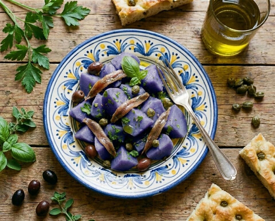 Insalata con patate viola