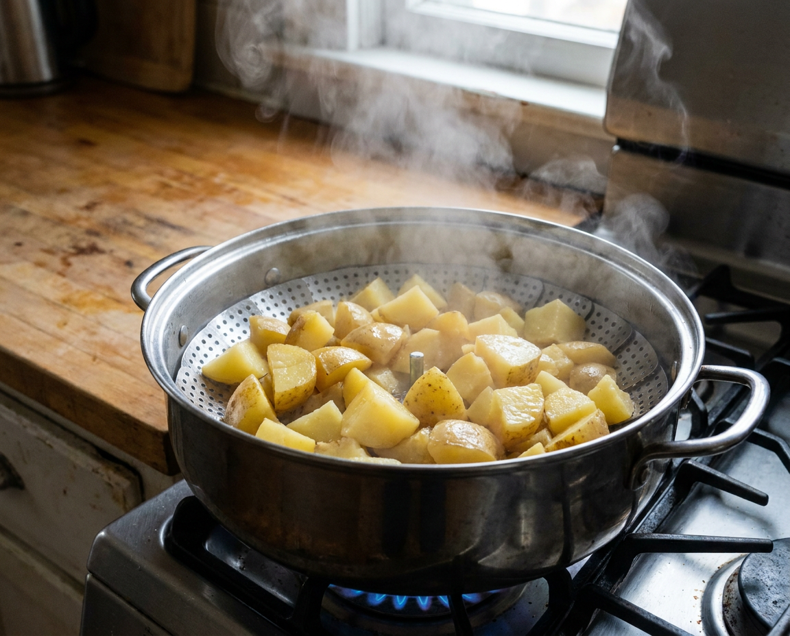 Cuocere le patate a vapore