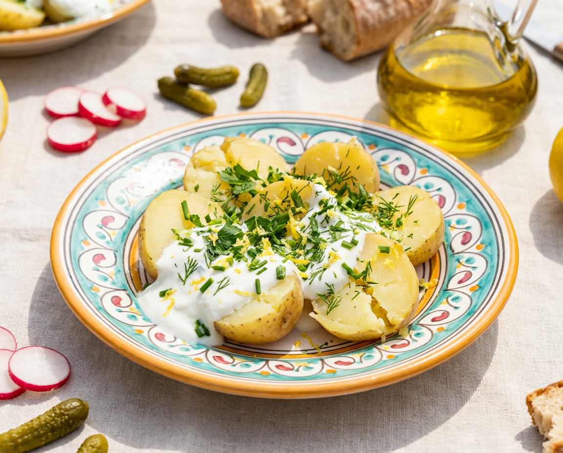 Patate al vapore con salsa allo yogurt: il contorno fresco che salva pranzi e cene estive