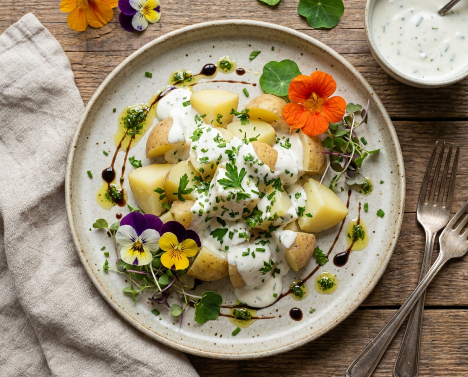 Patate al vapore con salsa allo yogurt: il contorno fresco che salva pranzi e cene estive