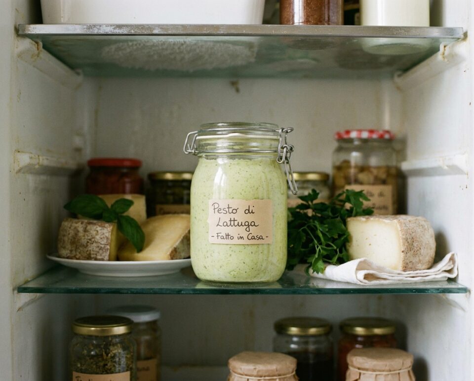 Pesto di lattuga nel frigo