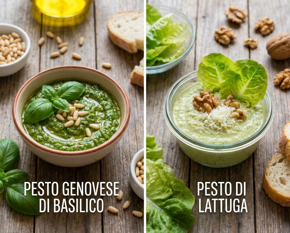 Pesto genovese e pesto di lattuga