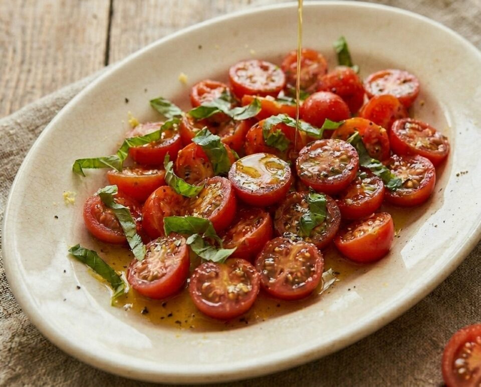 Pomodorini marinati al basilico: l'antipasto estivo pronto in 10 minuti
