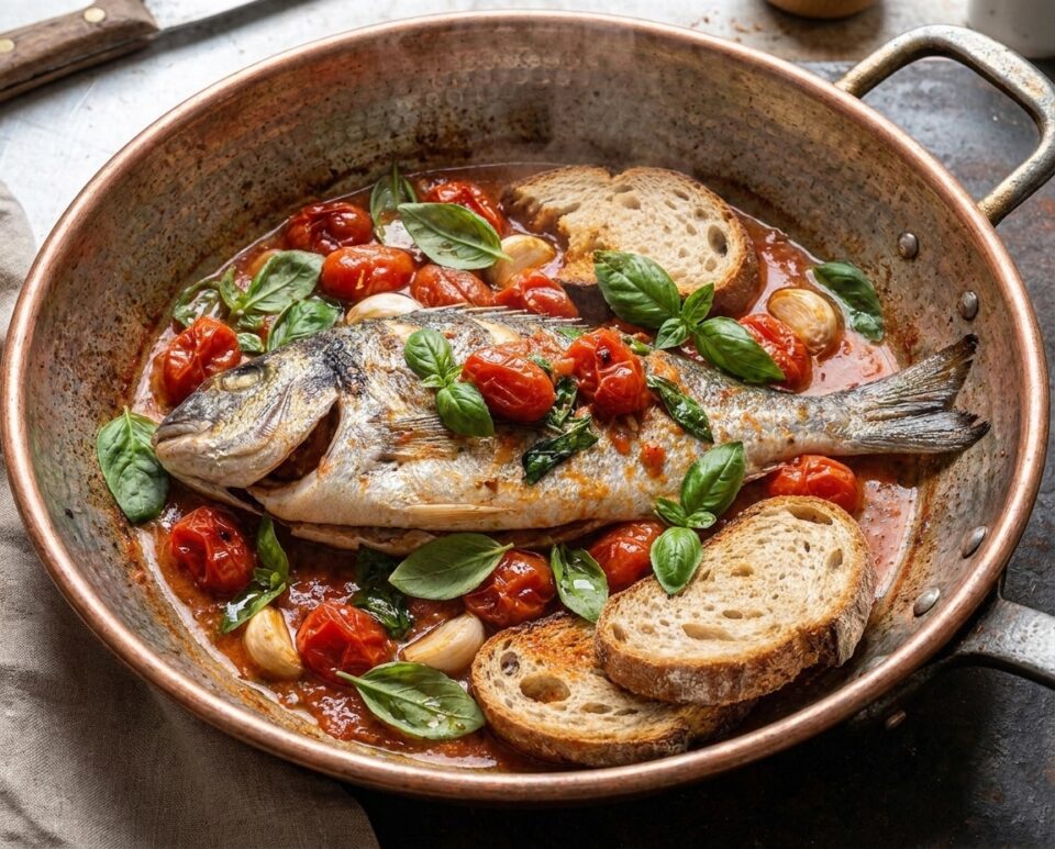 Orata all'acqua pazza in padella