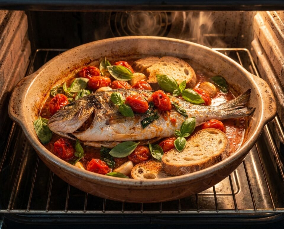 Orata all'acqua pazza in forno