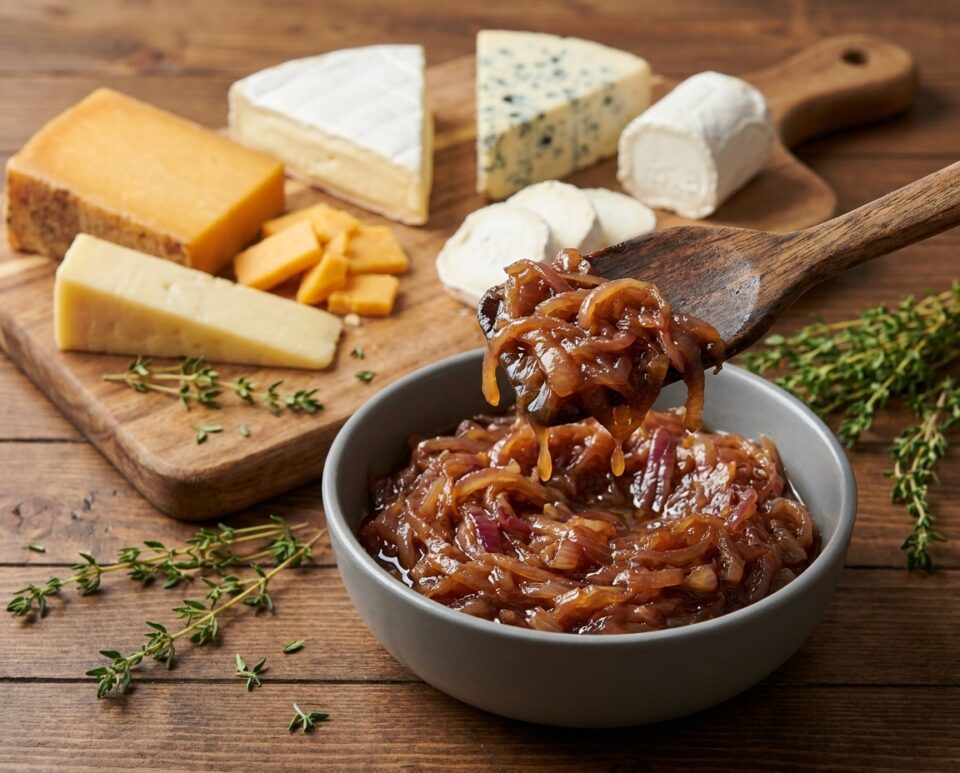 Cipolle in agrodolce con formaggi